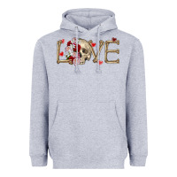 Heather Grey Skull love Valentine's Day Heavyweight Hoodie - FaDigitalArtStudio
