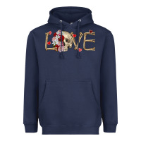 Navy Skull love Valentine's Day Heavyweight Hoodie - FaDigitalArtStudio