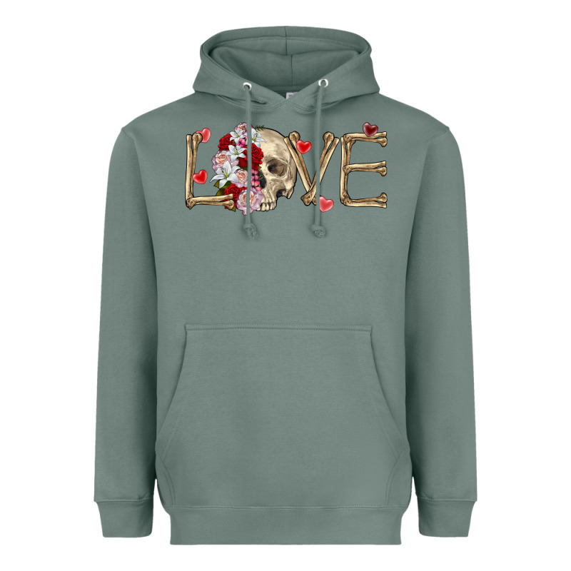 Skull Love Valentine's Day Heavyweight Hoodie by FaDigitalArtStudio | Teevron