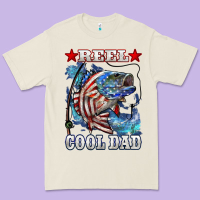 Reel Cool Dad Bass Premium Tee Designed By Lillyallendesigns