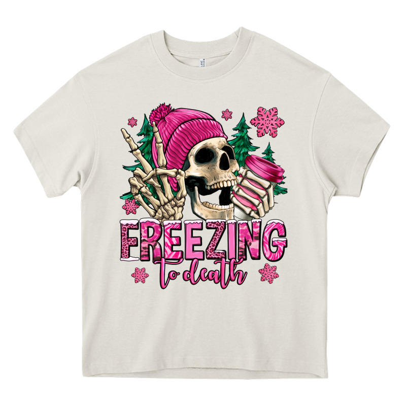 Freezing To Death Winter Skull Heavy Core Tee by Jasminsmagicworld | Teevron