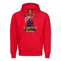Red welcome to our haunted house Zipper Hoodie - CowGirlArtShop