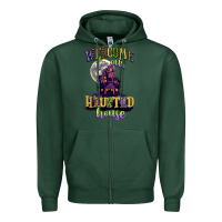 Sports Green welcome to our haunted house Zipper Hoodie - CowGirlArtShop