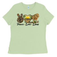 Matcha peace love lions Ladies Tee - LillyAllenDesigns