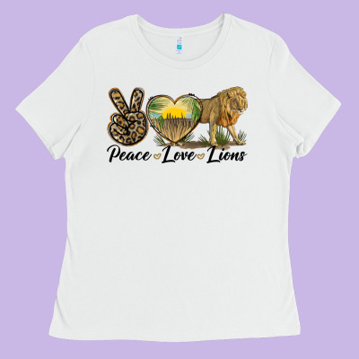Peace Love Lions Ladies Tee Designed By Lillyallendesigns