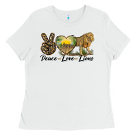 White peace love lions Ladies Tee - LillyAllenDesigns