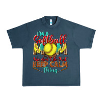 Midnight Navy I'm a Softball mom we don't do that keep calm Urban Heavy Tee - BundleAndBundleShop