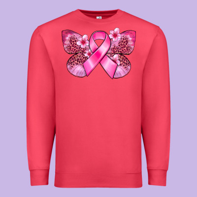 Cancer Butterfly Premium Sweatshirt Designed By Fadigitalartstudio