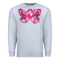 Heather Grey Cancer butterfly Premium Sweatshirt - FaDigitalArtStudio