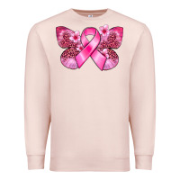 Pale Pink Cancer butterfly Premium Sweatshirt - FaDigitalArtStudio