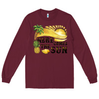 Burgundy here comes the sun Long Sleeve Tee - BarkalooDesign