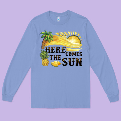 Here Comes The Sun Long Sleeve Tee Designed By Barkaloodesign
