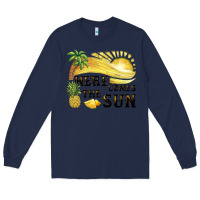 Navy here comes the sun Long Sleeve Tee - BarkalooDesign