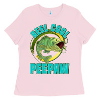 Bubblegum Pink reel cool peepaw Ladies Tee - Jasminsmagicworld