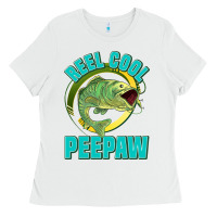 White reel cool peepaw Ladies Tee - Jasminsmagicworld