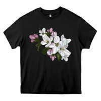 Black apple blossom Heavy Core Tee - LillyAllenDesigns