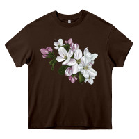 Chocolate Brown apple blossom Heavy Core Tee - LillyAllenDesigns