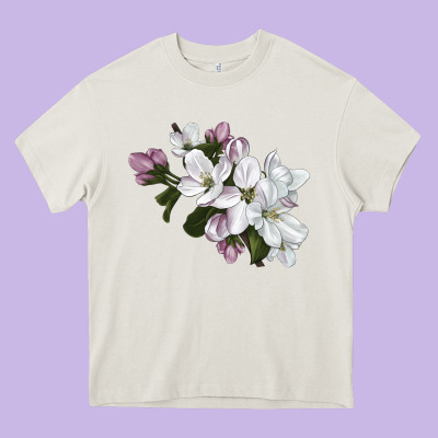Apple Blossom Heavy Core Tee Designed By Lillyallendesigns