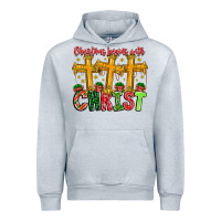 Heather Grey christmas begins with christ Urban Hoodie - CowhideDigitalArt