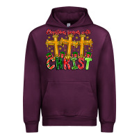 Mauve Wine christmas begins with christ Urban Hoodie - CowhideDigitalArt