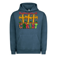 Pigment Midnight Navy christmas begins with christ Urban Hoodie - CowhideDigitalArt