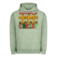 Pigment Oil Green christmas begins with christ Urban Hoodie - CowhideDigitalArt