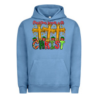 Pigment Pebble Blue christmas begins with christ Urban Hoodie - CowhideDigitalArt
