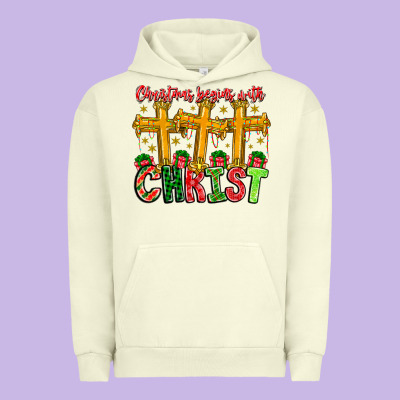 Christmas Begins With Christ Urban Hoodie Designed By Cowhidedigitalart