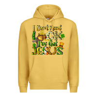 Antique Gold I don't need luck i've got Jesus Premium Hoodie - CowGirlArtShop