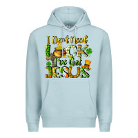 Blue Mist I don't need luck i've got Jesus Premium Hoodie - CowGirlArtShop