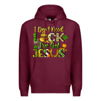Burgundy I don't need luck i've got Jesus Premium Hoodie - CowGirlArtShop