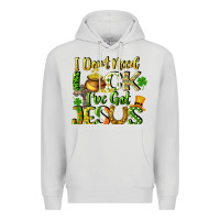 Dove Grey I don't need luck i've got Jesus Premium Hoodie - CowGirlArtShop