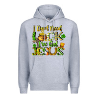 Heather Grey I don't need luck i've got Jesus Premium Hoodie - CowGirlArtShop