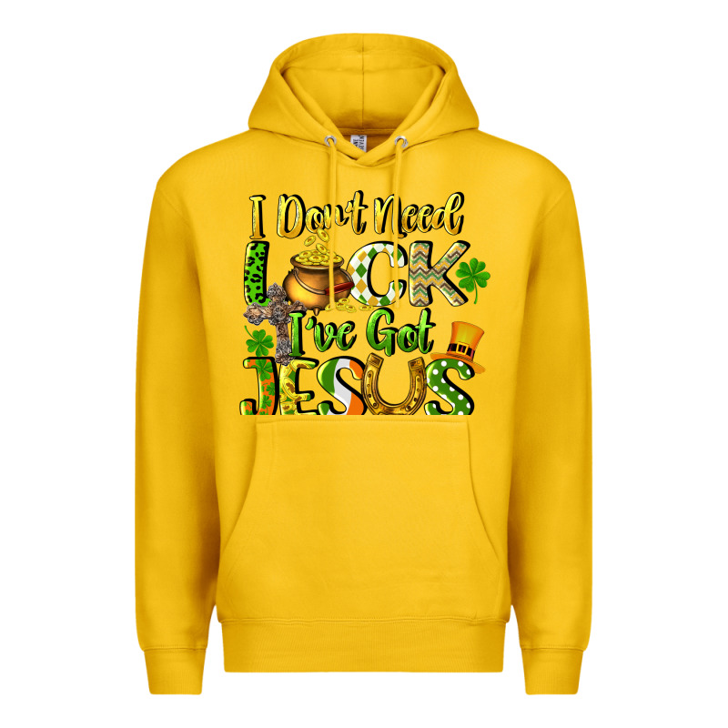 I Don't Need Luck I've Got Jesus Premium Hoodie by CowGirlArtShop | Teevron