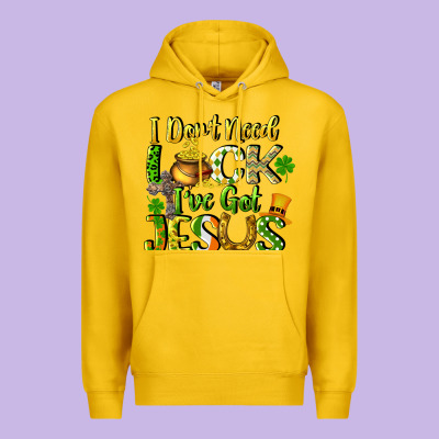 I Don't Need Luck I've Got Jesus Premium Hoodie Designed By Cowgirlartshop