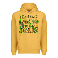 Mustard I don't need luck i've got Jesus Premium Hoodie - CowGirlArtShop