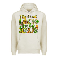Oatmeal Heather I don't need luck i've got Jesus Premium Hoodie - CowGirlArtShop