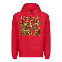 Red I don't need luck i've got Jesus Premium Hoodie - CowGirlArtShop