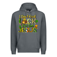 Rock I don't need luck i've got Jesus Premium Hoodie - CowGirlArtShop