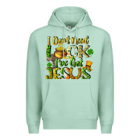 Seafoam I don't need luck i've got Jesus Premium Hoodie - CowGirlArtShop