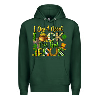 Sports Green I don't need luck i've got Jesus Premium Hoodie - CowGirlArtShop