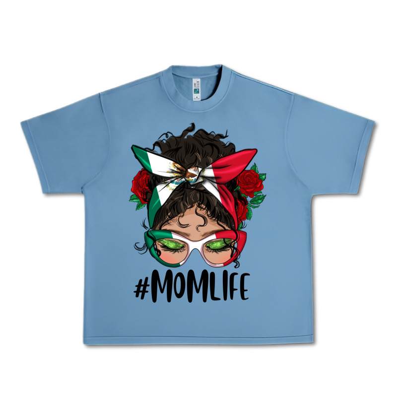 Mexican Mom Life Messy Bun Mama Urban Heavy Tee by BundleAndBundleShop | Teevron