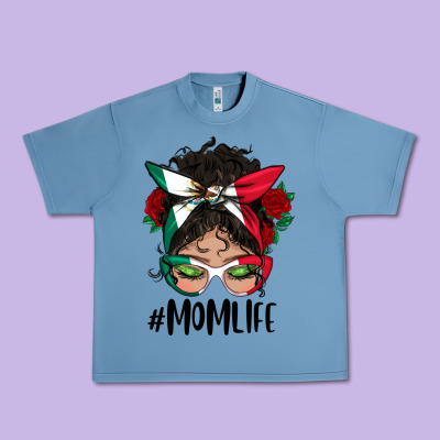 Mexican Mom Life Messy Bun Mama Urban Heavy Tee Designed By Bundleandbundleshop