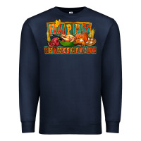 Navy Happy Thanksgiving Premium Sweatshirt - FaDigitalArtStudio