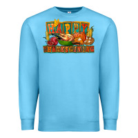 Ocean Blue Happy Thanksgiving Premium Sweatshirt - FaDigitalArtStudio