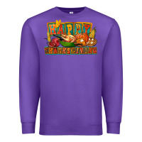 Purple Happy Thanksgiving Premium Sweatshirt - FaDigitalArtStudio