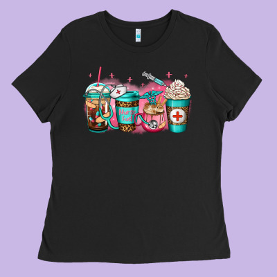 Nurse Fuel Coffee Ladies Tee Designed By Jasminsmagicworld