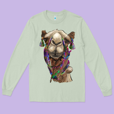 Tie Dye Camel Long Sleeve Tee Designed By Barkaloodesign