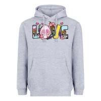 Heather Grey Easter Day Love Easter Heavyweight Hoodie - OliviaCreatesArt