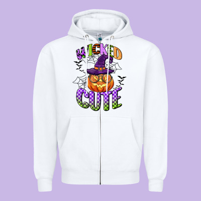 Wicked Cute Zipper Hoodie Designed By Cowgirlartshop